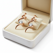 Load image into Gallery viewer, Boucles d'oreilles SPIRAL – Or Rose 18k &amp; Cristal Autrichien | MYC Paris
