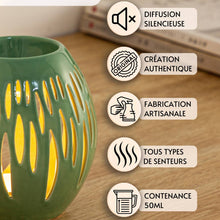 Lade das Bild in den Galerie-Viewer, Chauffe cire parfumée &amp; fondants OVALI en céramique - Zen'Arôme

