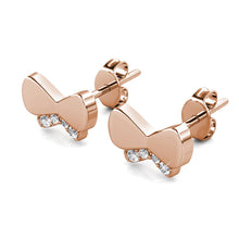 Load image into Gallery viewer, Boucles D'oreilles Butterfly Bow - Or Rosé Et Cristal
