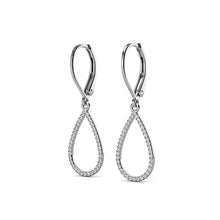 Charger l&#39;image dans la galerie, Boucles d&#39;oreilles LAELIA DANGLING HOOP - Argenté &amp; Cristal - MYC PARIS
