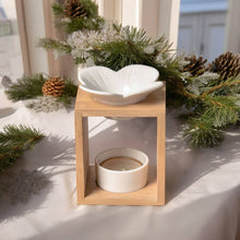 Charger l'image dans la galerie, Brûleur de cire parfumée FLEUR  - Bambou &amp; Céramique - Zen'Arôme
