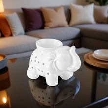 Lade das Bild in den Galerie-Viewer, Brûle-Parfum éléphant TANDOR - Céramique blanche - Zen'Arôme
