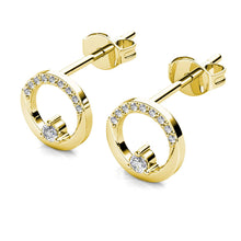 Load image into Gallery viewer, Boucles d'oreilles CLARINE - Or &amp; cristal
