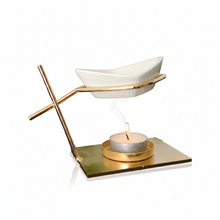 Lade das Bild in den Galerie-Viewer, Brûleur huile et fondant parfumé MATELOT - métal &amp; céramique - Zen'Arôme

