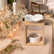Charger l'image dans la galerie, Brûleur de cire parfumée FLEUR  - Bambou &amp; Céramique - Zen'Arôme
