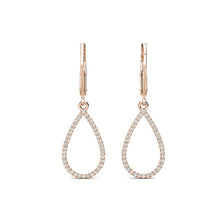 Charger l&#39;image dans la galerie, Boucles d&#39;oreilles LAELIA DANGLING HOOP - Or Rosé &amp; Cristal - MYC PARIS
