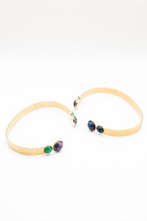 ROSE & LINA - Bracelet acier inoxydable orné de Lapis lazuli