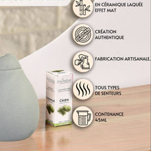 Lade das Bild in den Galerie-Viewer, Brûle parfum, fondant &amp; cire Parfumée POIRE - Céramique mat - Zen'Arôme
