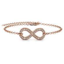 Load image into Gallery viewer, Bracelet INFINITY EIGHT - Or rosé &amp; Cristal
