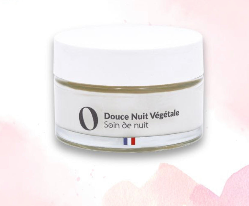 Crème DOUCE NUIT VEGETALE - Crème nuit multi-actifs au beurre de karité Vitamine E Onctueuse, anti-âge, nourrissante, réparatrice - 50ml - OXALIA