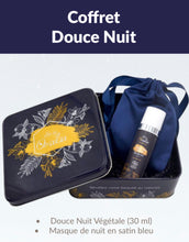 Charger l&#39;image dans la galerie, Coffret DOUCE NUIT: Douce nuit végétale  30ml + Masque de nuit en satin bleu - OXALIA
