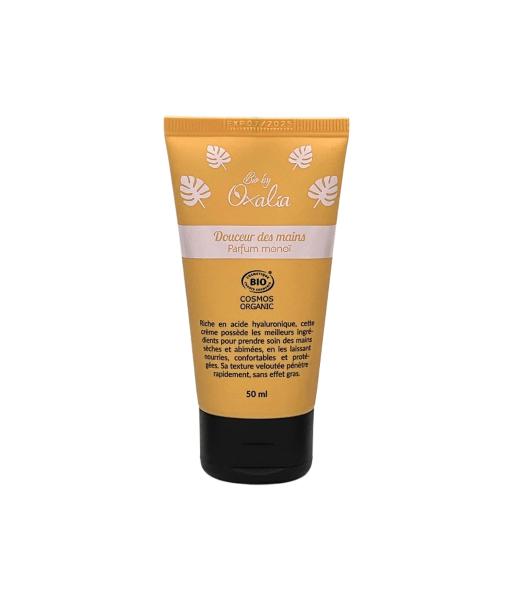 Handcreme WEICHHEIT DER HÄNDE Monoi-Duft mit Hyaluronsäure, nicht fettend - 50ml - OXALIA (Kopie) (Kopie)