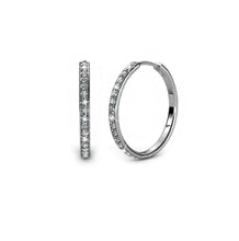 Lade das Bild in den Galerie-Viewer, Boucles d&#39;oreilles créoles CHIC - Argenté &amp; cristal
