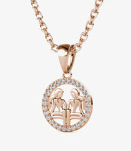 Charger l'image dans la galerie, Collier Pendentif ZODIAQUE – Or Rosé &amp; Cristal – 12 Signes
