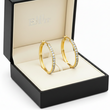 Load image into Gallery viewer, Boucles d'oreilles créoles CHIC - Or &amp; cristal
