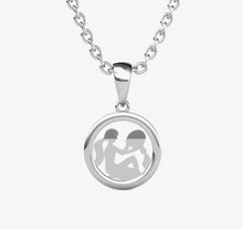Charger l'image dans la galerie, Collier Pendentif ZODIAQUE – Argenté &amp; Cristal – 12 Signes
