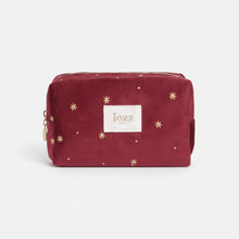 Load image into Gallery viewer, Trousse à Maquillage en Velours Burgundy - JOZZ Beauty
