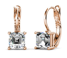 Lade das Bild in den Galerie-Viewer, Boucles d&#39;oreilles SQUARE- Or Rosé &amp; Cristal
