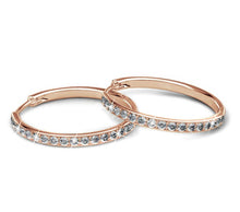 Charger l&#39;image dans la galerie, Boucles d&#39;oreilles créoles CHIC - Or rosé &amp; Cristaux
