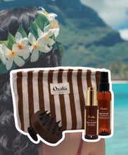 Charger l'image dans la galerie, Trousse de Toilette Rayée Marron &amp; Écru – Coton Bio | Oxalia
