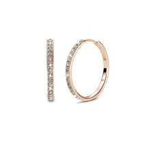 Charger l&#39;image dans la galerie, Boucles d&#39;oreilles créoles CHIC - Or rosé &amp; Cristaux
