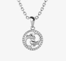 Charger l'image dans la galerie, Collier Pendentif ZODIAQUE – Argenté &amp; Cristal – 12 Signes
