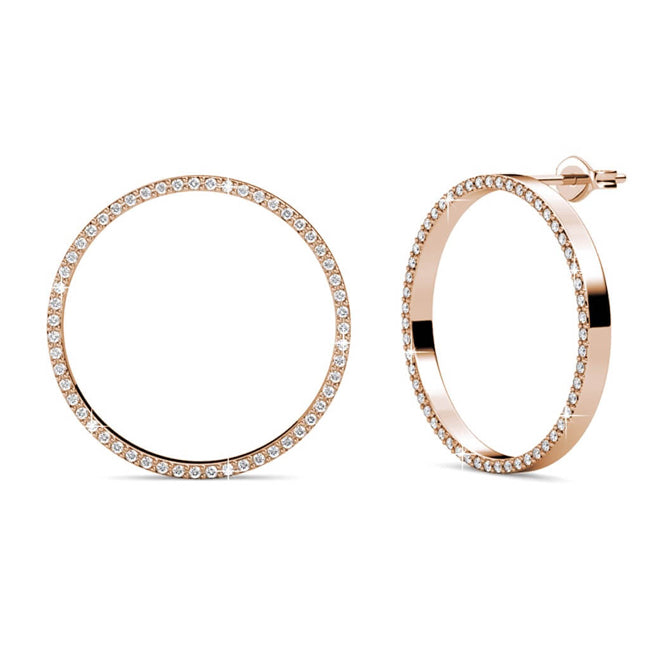 Boucles d'oreilles OLINA - Or Rosé & Cristal