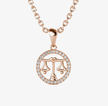 Charger l'image dans la galerie, Collier Pendentif ZODIAQUE – Or Rosé &amp; Cristal – 12 Signes
