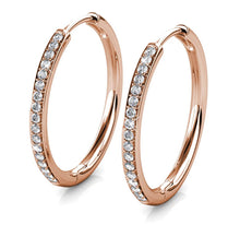 Charger l&#39;image dans la galerie, Boucles d&#39;oreilles créoles CHIC - Or rosé &amp; Cristaux
