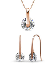 Lade das Bild in den Galerie-Viewer, Parure CLASSY - Or rosé &amp; Cristal
