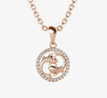 Charger l'image dans la galerie, Collier Pendentif ZODIAQUE – Or Rosé &amp; Cristal – 12 Signes
