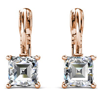 Lade das Bild in den Galerie-Viewer, Boucles d&#39;oreilles SQUARE- Or Rosé &amp; Cristal
