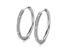 Lade das Bild in den Galerie-Viewer, Boucles d&#39;oreilles créoles CHIC - Argenté &amp; cristal
