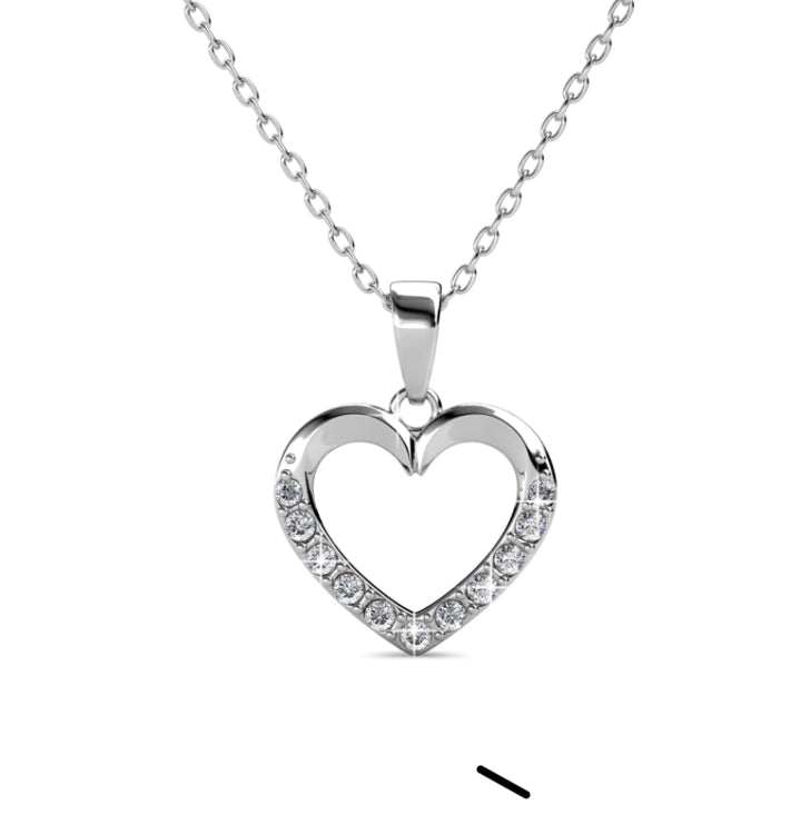 Collier pendentif LOVETT - Argenté & Cristal
