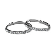Lade das Bild in den Galerie-Viewer, Boucles d&#39;oreilles créoles CHIC - Argenté &amp; cristal
