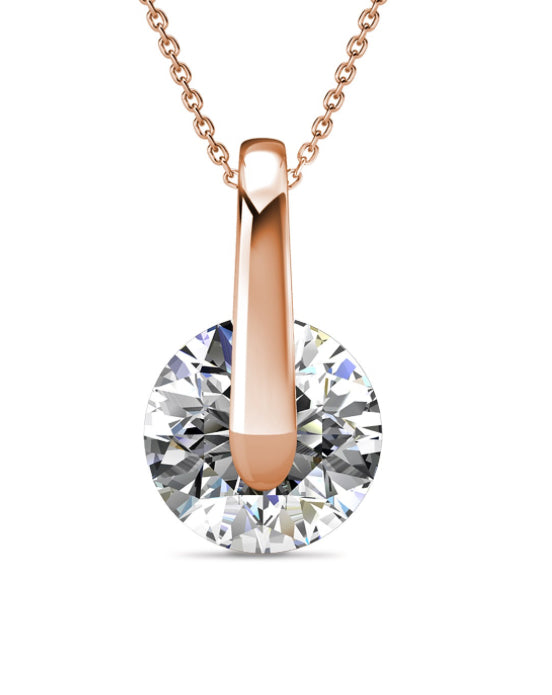 Collier pendentifs CLASSY - Or Rosé & Cristal