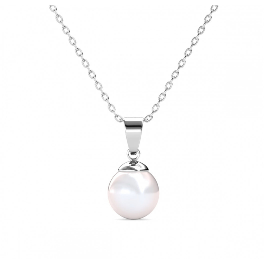 Collier pendentifs FULL MOON PEARL - Argenté & perle