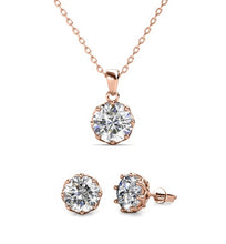 Lade das Bild in den Galerie-Viewer, Parure LILY - Or rosé &amp; Cristal
