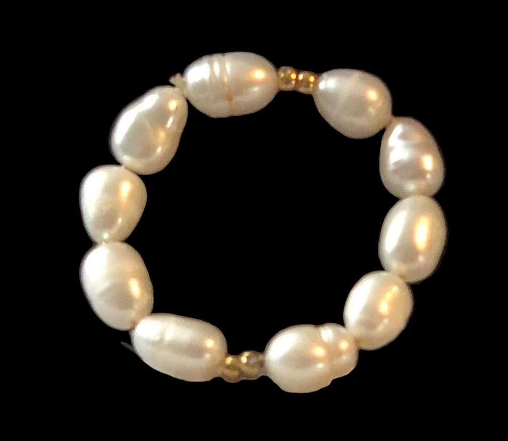 Bague perles d'eau douce acier chirurgical ESTATE - ACCESSORI