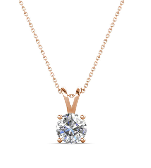 Collier pendentifs VERNICE STONE - Or Rosé & Cristal