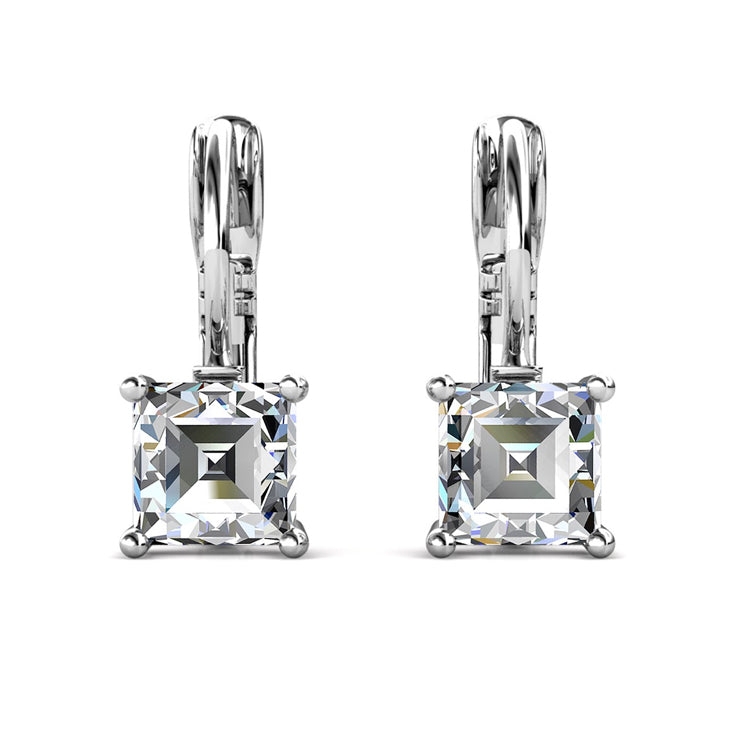 Boucles d'oreilles SQUARE - Argenté & Cristal