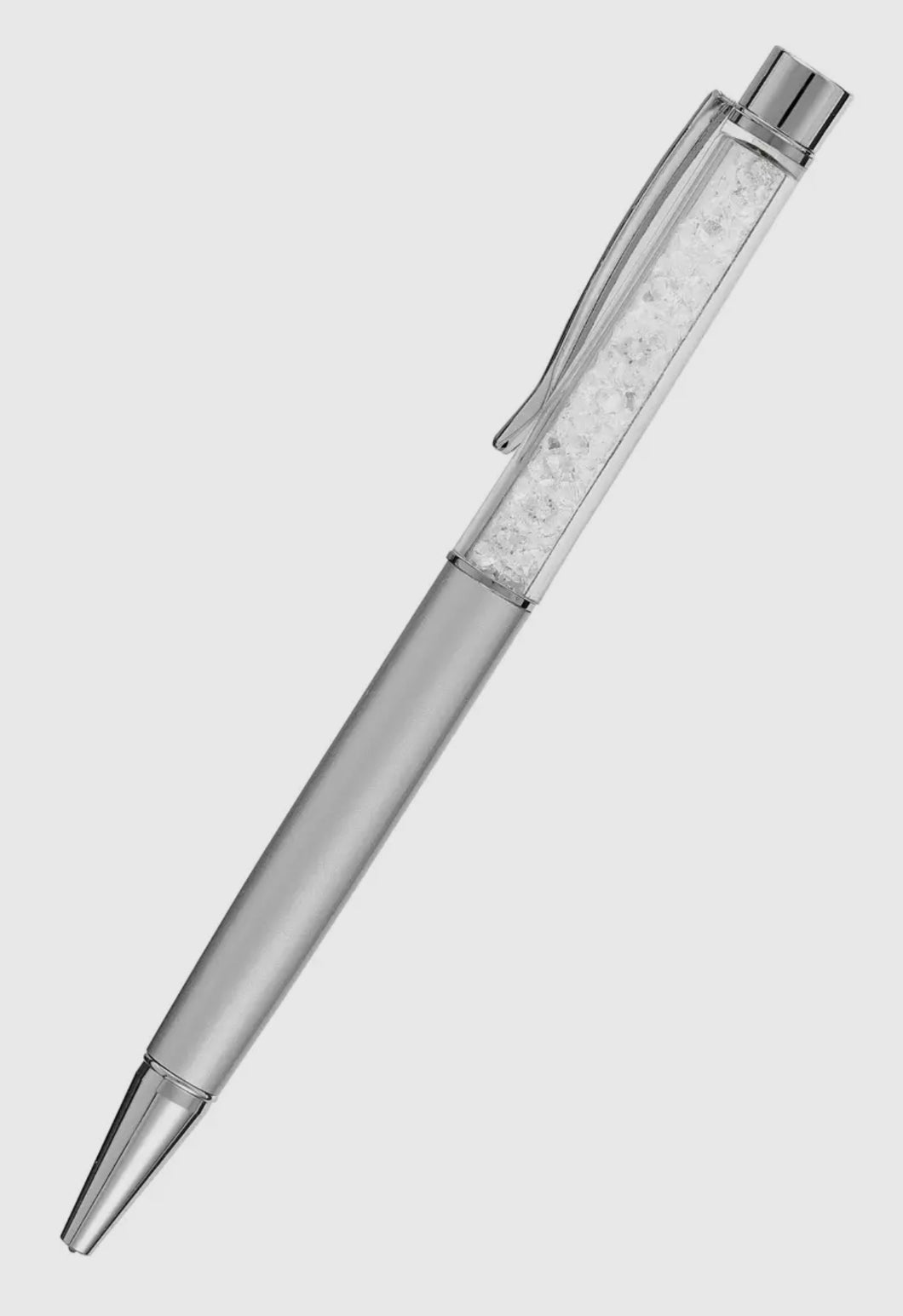 Stylo métal rhodié & cristal de Bohême  - MCY Paris