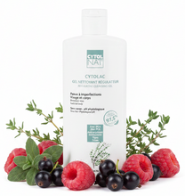 Load image into Gallery viewer, Gel Nettoyant Régulateur CYTOLAC® – Zinc PCA, Framboisier &amp; Thym – Peaux à Imperfections – 250ml – CYTOLNAT
