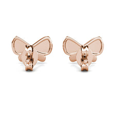 Load image into Gallery viewer, Boucles D'oreilles Butterfly Bow - Or Rosé Et Cristal

