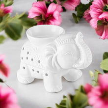 Lade das Bild in den Galerie-Viewer, Brûle-Parfum éléphant TANDOR - Céramique blanche - Zen'Arôme

