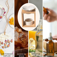 Charger l'image dans la galerie, Brûleur de cire parfumée FLEUR  - Bambou &amp; Céramique - Zen'Arôme

