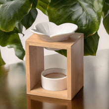 Charger l'image dans la galerie, Brûleur de cire parfumée FLEUR  - Bambou &amp; Céramique - Zen'Arôme
