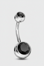 Charger l'image dans la galerie, Piercing Nombril Double Strass ✨ – Acier Chirurgical Hypoallergénique
