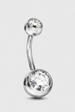 Charger l'image dans la galerie, Piercing Nombril Double Strass ✨ – Acier Chirurgical Hypoallergénique
