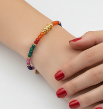 Charger l'image dans la galerie, Bracelet VALENCIA – Perles de Cristal Facettées &amp; Chaîne Dorée Réglable | Accessori
